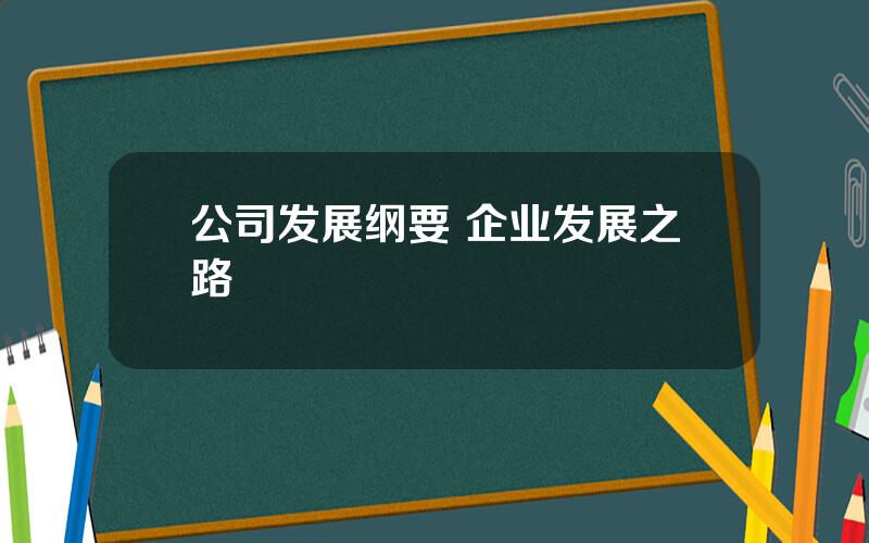 公司发展纲要 企业发展之路